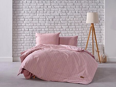 İpliği Boyalı Mabel Nevresim Takımı Tek Kişilik - Bordo