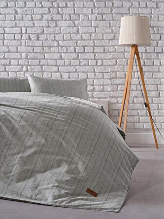 İpliği Boyalı Mabel Nevresim Takımı Tek Kişilik - Yeşil