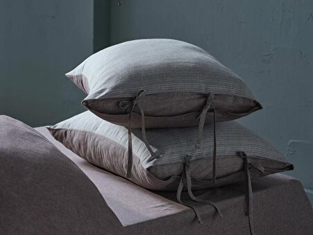 İpliği Boyalı Ahenk Nevresim Takımı Çift Kişilik - Kahve