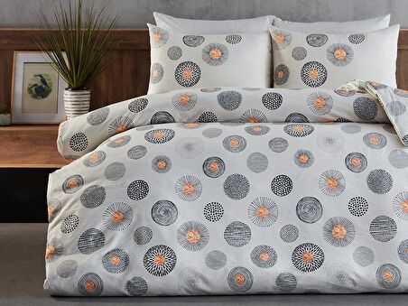 Polycotton Pamuklu Nevresim Takımı Cosmos Tek Kişilik - Gri