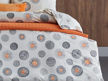 Polycotton Pamuklu Nevresim Takımı Cosmos Tek Kişilik - Gri