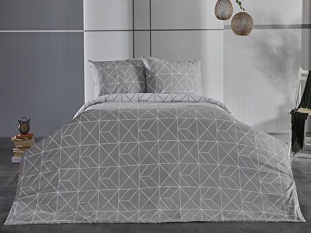 Ranforce Polka Nevresim Takımı Tek King Size - Gri
