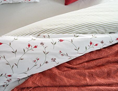 Ranforce Nevresim Takımı Elegan Tek King Size - Beyaz