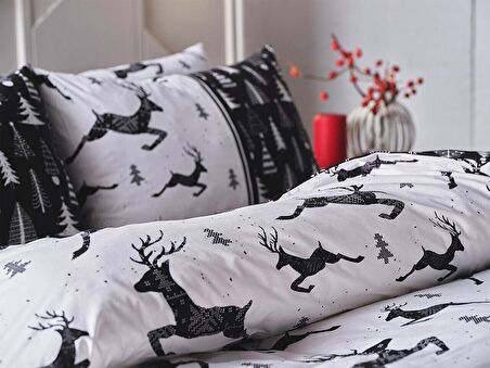 Ranforce New Year Nevresim Takımı Çift King Size - Siyah
