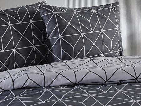 Ranforce Polka Nevresim Takımı Çift King Size - Antrasit