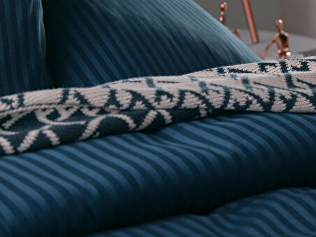 Saten Artline Nevresim Takımı Çift King Size - Mavi