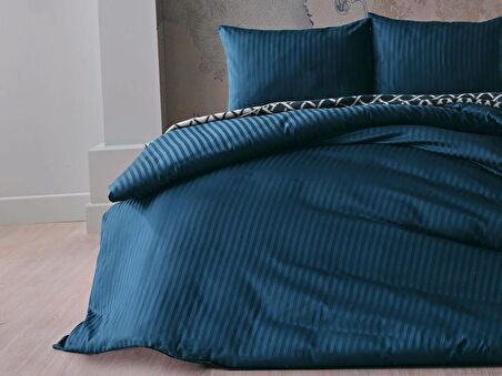 Saten Artline Nevresim Takımı Çift King Size - Mavi