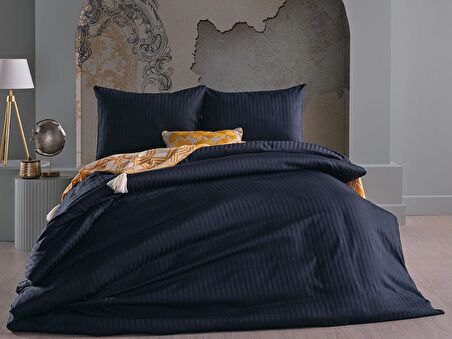 Saten Artline Nevresim Takımı Çift King Size - Siyah