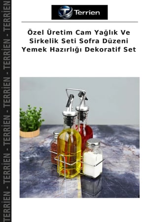 Özel Üretim Cam Yağlık Ve Sirkelik Seti Sofra Düzeni Yemek Hazırlığı Dekoratif Set