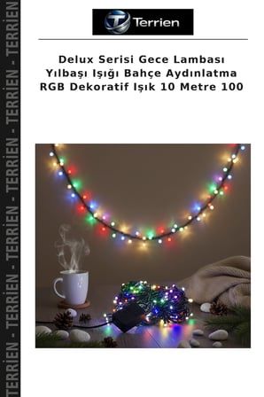 Delux Serisi Gece Lambası Yılbaşı Işığı Bahçe Aydınlatma RGB Dekoratif Işık 10 Metre 100