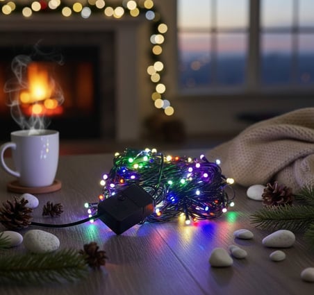 Delux Serisi Gece Lambası Yılbaşı Işığı Bahçe Aydınlatma RGB Dekoratif Işık 10 Metre 100