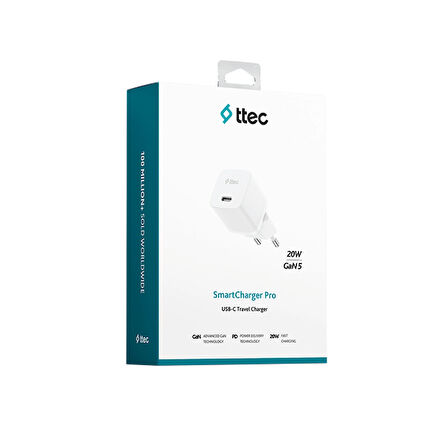 Ttec SmartCharger GAN 20W PD Seyahat Hızlı Şarj Aleti