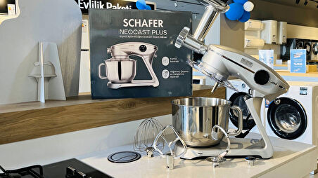 Schafer NeoCast Plus Kıyma Aparatlı Dijital Döküm Stand Mikser-Gümüş