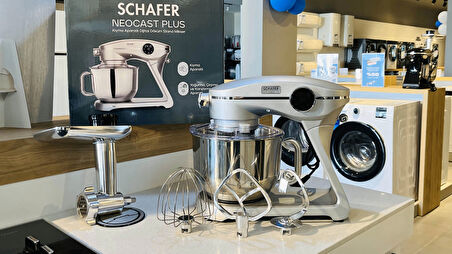 Schafer NeoCast Plus Kıyma Aparatlı Dijital Döküm Stand Mikser-Gümüş