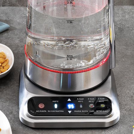 Schafer TeaNest Dijital Cam Çay Makinesi-Inox