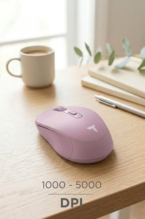 Teknoloji Tablet Faresi Çalışma Alanı Mouse Çift Modlu Sessiz Kablosuz Fare TM17 Pembe
