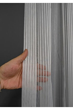 Thor Çizgili Kalın Burgu 2Kat Pileli Tül Perde