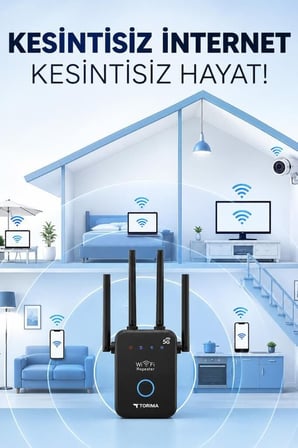 Delux Serisi Akış Cihaz Wifi Router Çift Bant 1600Mbps 4 Anten AC35Q Siyah