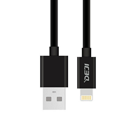 Deji iPhone Hızlı Şarj Kablosu Usb to Lightning 5 / 5s / 6 / 6s / 7 / Plus / Se 1 2 3 Nesil - Siyah