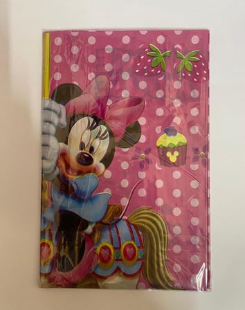 Delux Serisi Süsleme Sunum Kutlama Minnie Mouse Plastik Masa Örtüsü (120*180 cm)