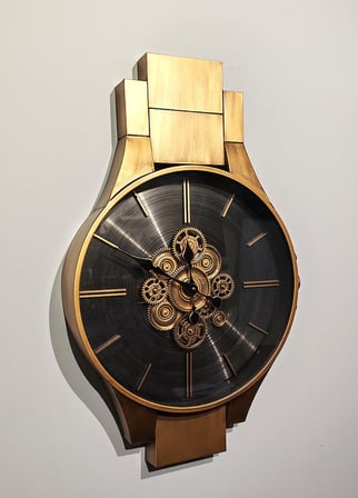 Özel Üretim Dekor Ürünü Çalışma Odası Ev Aksesuarları Metal Çarklı Duvar Saati