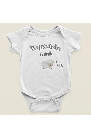 Teyzesinin Minik Kuzusu Yazılı Pamuklu Yumuşak Unisex Çıtçıtlı Body Zıbın