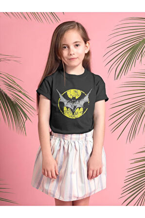 Batman Logo Baskılı Unisex Film Çocuk Tişört (1-12 YAŞ)