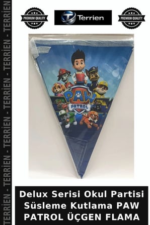 Delux Serisi Okul Partisi Süsleme Kutlama PAW PATROL ÜÇGEN FLAMA