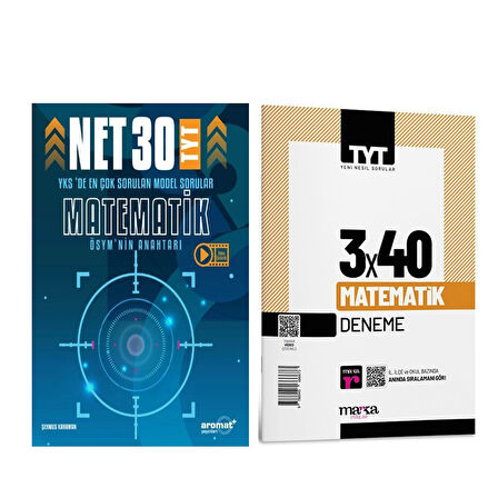 Aromat Yayınları TYT Matematik 30 Net Model Sorular ve Marka 3 x 40 Deneme Seti 2 Kitap