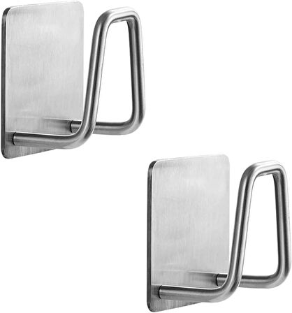 Microcase Güçlü Yapışkanlı Metal Banyo Mutfak Eşya Havlu Vb Ürün Askılığı AL4467 - 2  Adet Gümüş