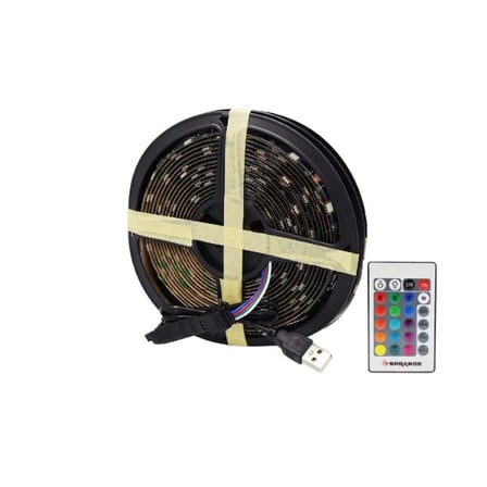 Özel Üretim RGB Şerit Led 5 Metre Çalışma Alanı Kumandalı Lamba Modern Aydınlatma