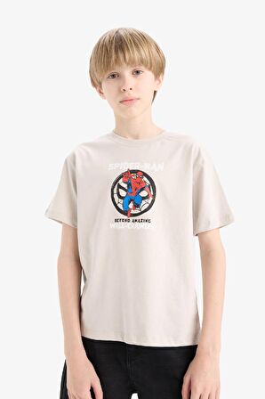 DeFacto Erkek Çocuk Marvel Spiderman Bisiklet Yaka Kısa Kollu Tişört D9570A825SMGR503