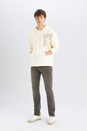DeFacto Boxy Fit Kapüşonlu Baskılı Sweatshirt C7050AX24AUER91