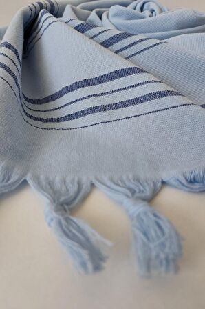 Sevim Mavi Çizgili Havlu Peştemal - Yumuşak Ve Yüksek Su Emici - %100 Pamuk