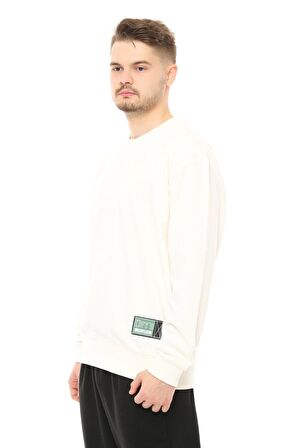 defy's Erkek Oversize Sweat Etiket Detaylı Ekru