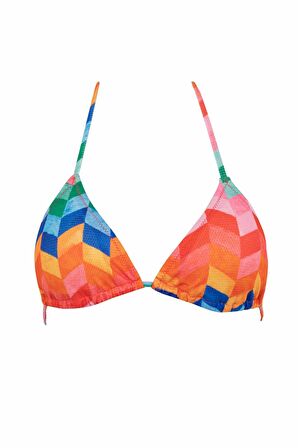 DeFacto Fall in Love Regular Fit Baskılı Üçgen Bikini Üstü Z9809AZ23SMRD197