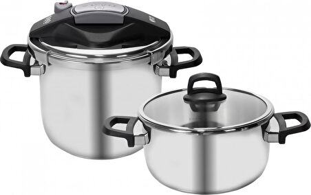 Karaca Perfect Gray Indüksiyon Tabanlı Düdüklü Tencere Seti 4+6 Litre