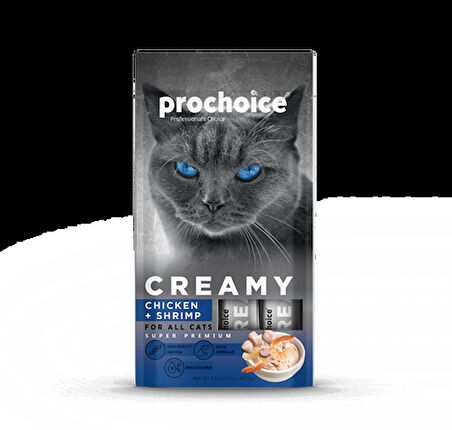 Prochoice Tavuklu ve Karidesli Kedi Kreması 4x15 Gr