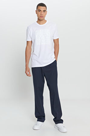 Standart Fit Normal Kesim %100 Pamuk Baskılı Bisiklet Yaka Tişört