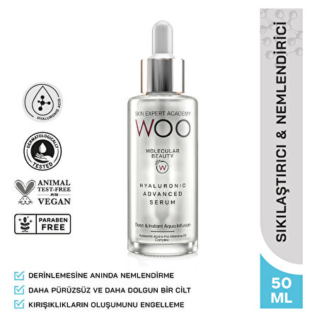 WOO Skin Expert Academy Hyaluronic Advanced Yoğun Nemlendirici Hyaluronik Asit Serum 50 ml