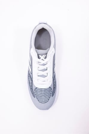 Dijital Baskılı Unisex Gri Sneaker - Beyaz Desenli Günlük Ayakkabı