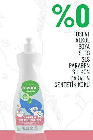 Siveno %100 Doğal Emzik ve Biberon Temizleyicisi Bitkisel Elde Bulaşık Sabunu Nemlendirici Vegan 500 ml