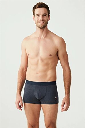 U.S. Polo Assn. Erkek 3'lü Lacivert-Saks-Lacivert Melanj Boxer Set
