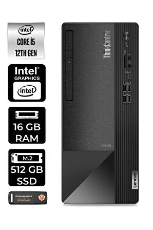 LENOVO ThinkCentre Neo 50T i5 12400 16GB RAM 512GB SSD W11HOME 11SE00BPTX MASAÜSTÜ PC & PER4 BELLEK