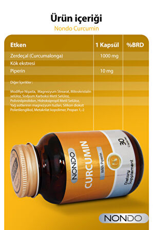 Nondo Curcumin 30 Kapsül