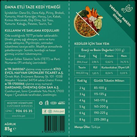 Dana Etli Kedi Kito Fresh X 10 (850 gr)