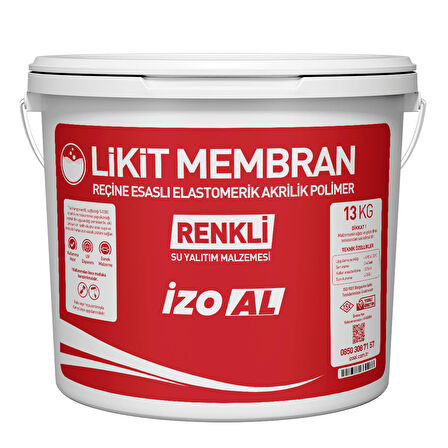 İZOAL 13 KG Beyaz Elastomerik Reçine Esaslı ve UV Dayanımlı Likit Membran