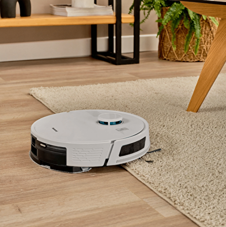Homend Alex Laser Power 1289H Toz Hazneli Moplu Halı Tanıyan Beyaz Robot Süpürge