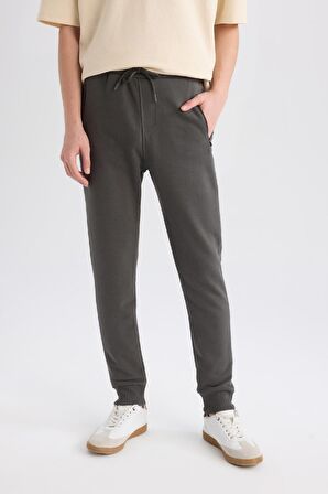 DeFacto Jogger Eşofman Altı Slim Fit Dar Kesim Beli Bağcıklı Lastikli Paça Fermuar Cepli A4387AX24AUAR227