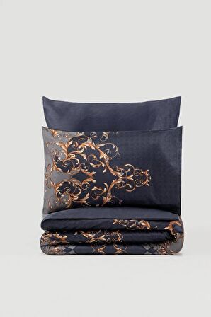 Cotton Box Çift Kişilik Saten Nevresim Takımı Sarina Lacivert